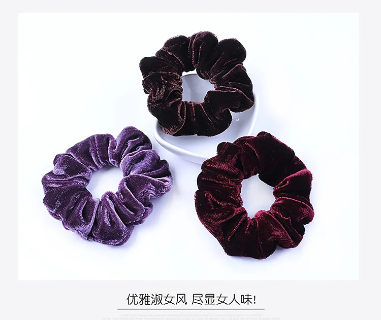 Painting Accessories Large Small Large Pig Intestines Hairband Retro Simple Versatile Does Not Damage Hair Velvet Floral Headdre