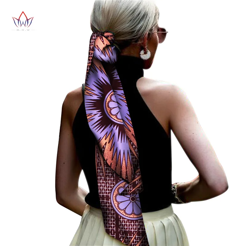 10 BRW Boho шикарный Африканский принт узел лента для волос Лариат фторуглеродная леска аксессуары для волос Африканский Воск Печать Ткань аксессуары WYB368 - Окраска металла: 10