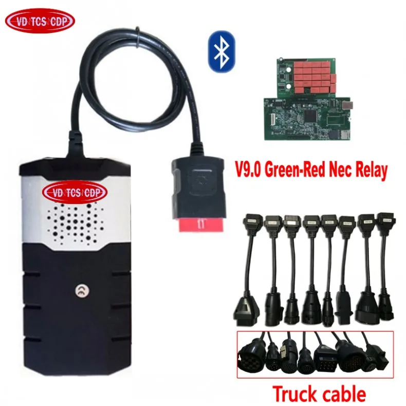 Новая v9.0 плата vd ds 150e cdp с bluetooth. R0/. R3 OBD2 сканер инструмент для delphis+ полный 8 автомобилей/грузовиков Кабели - Цвет: with bluetooth