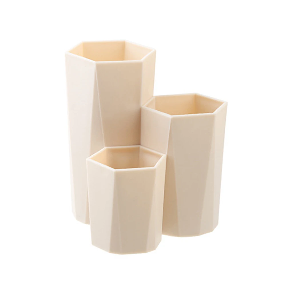 Beige 3 решетки коробка для хранения косметики макияж кисточки держатель настольный органайзер лак для ногтей Косметический Держатель Ручка хранения макияж инструменты - Цвет: Beige