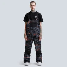 GSOU Снежный сноуборд нагрудник анти-холодные брюки мужские зимние водонепроницаемые ветрозащитные дышащие спортивные брюки для сноубординга