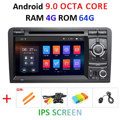 9.0 4G 64G IPS Android 9,0 DSP ips 64G 2 DIN dvd-плеер для Audi A3 8P 2003-2012 S3 2006-2012 RS3 Sportback 2011 gps Радио Навигация стерео ПК - Цвет: 9.0 4G 64G IPS