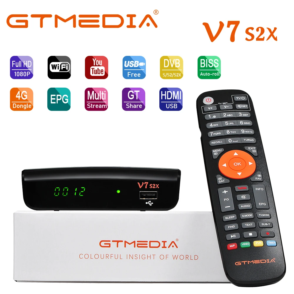 GTMEDIA V7 S2X DVB S2 TV спутниковый ресивер с USB WIFI FTA поддержка DRE & Biss key multi stream/T2MI Youtube FULL HD