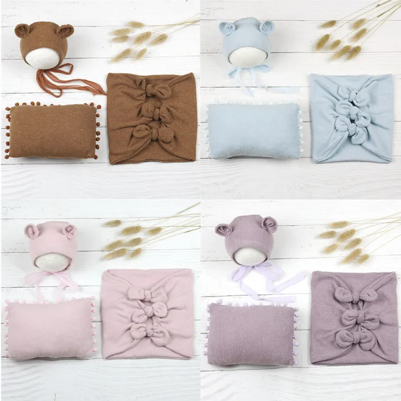 Newborn Soft Sleeping Bag Pillow Bow-knot Wraps Blanket Photography Props Hundred Days Photo Props baby sleeping bag