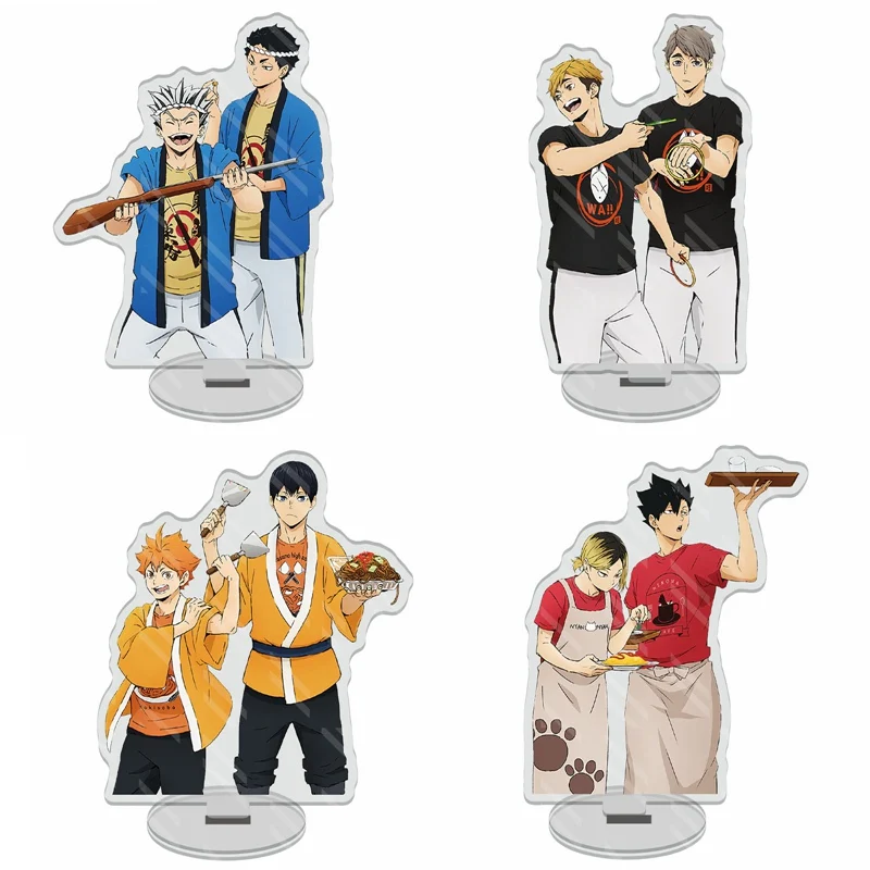 

Anime Haikyuu!! Figures Plate Holder Stand Models Volleyball Teenagers Desk Stand Figures Model Plate Toy Decor Collection