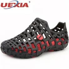 UEXIA/унисекс; летние мужские сандалии для влюбленных с перфорацией; дышащая обувь без задника на плоской подошве; обувь для влюбленных пар; нескользящая пляжная обувь на плоской подошве; повседневная обувь