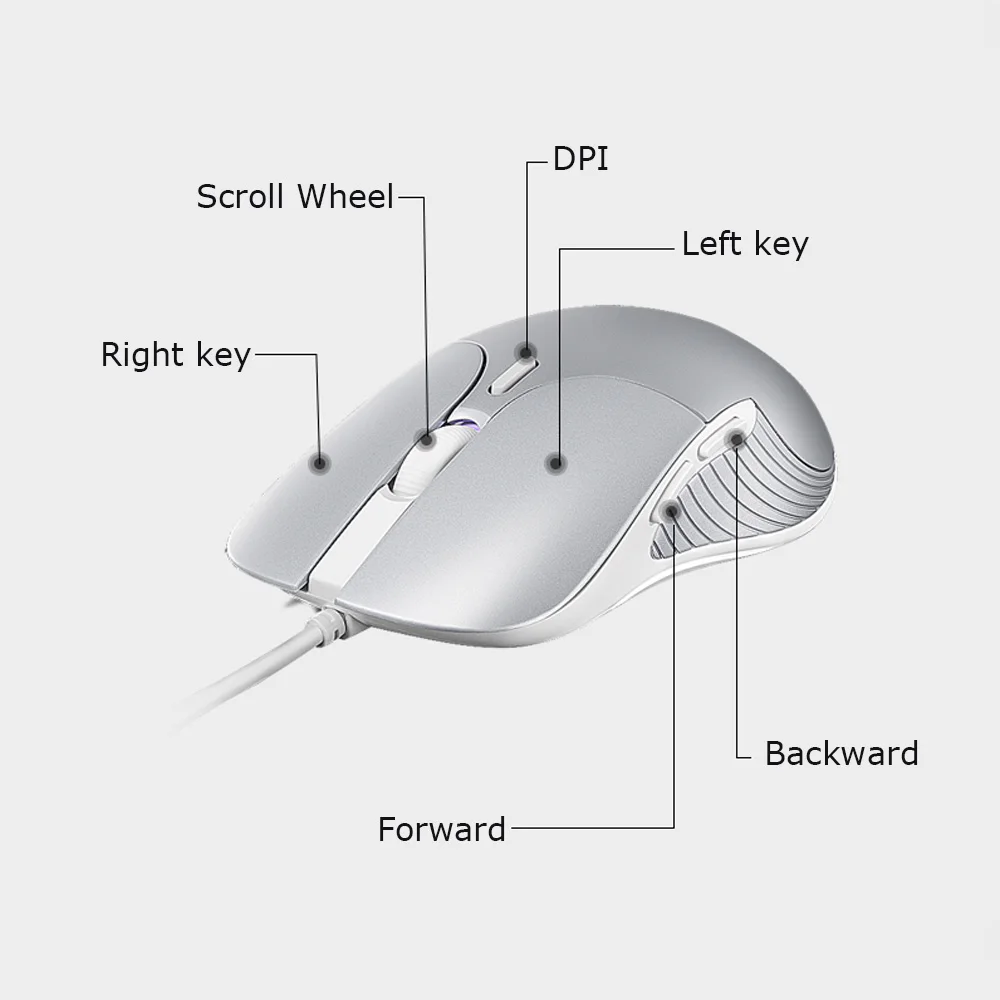 Профессиональная игровая мышь HP 6400 4800 3200 2400 DPI RGB проводной цветной светодиодный