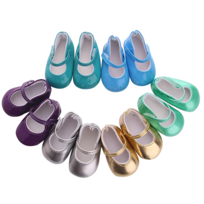 Teal Bright Glitter Flats Fits 18/" American Girl Doll Clothes Shoes