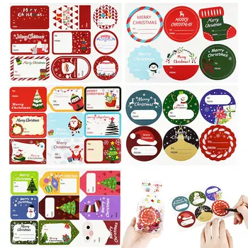 

5sheet/lot Merry Chrismtas Adhesive Label Sticker Christmas Name Stickers DIY Present Gift Sealing Sticker Gift Name Tag Navidad