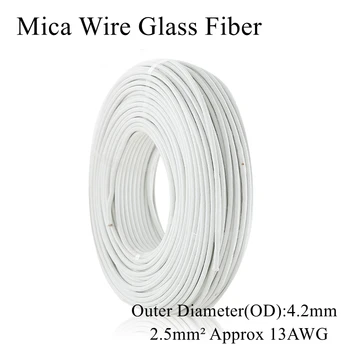 

13AWG 2.5mm Square Mica Wire Glass Fiber Braid Mica Tape Wrap 600 Degree High Temperature Resistance GN600 Fire-Resistant 2.5mm2