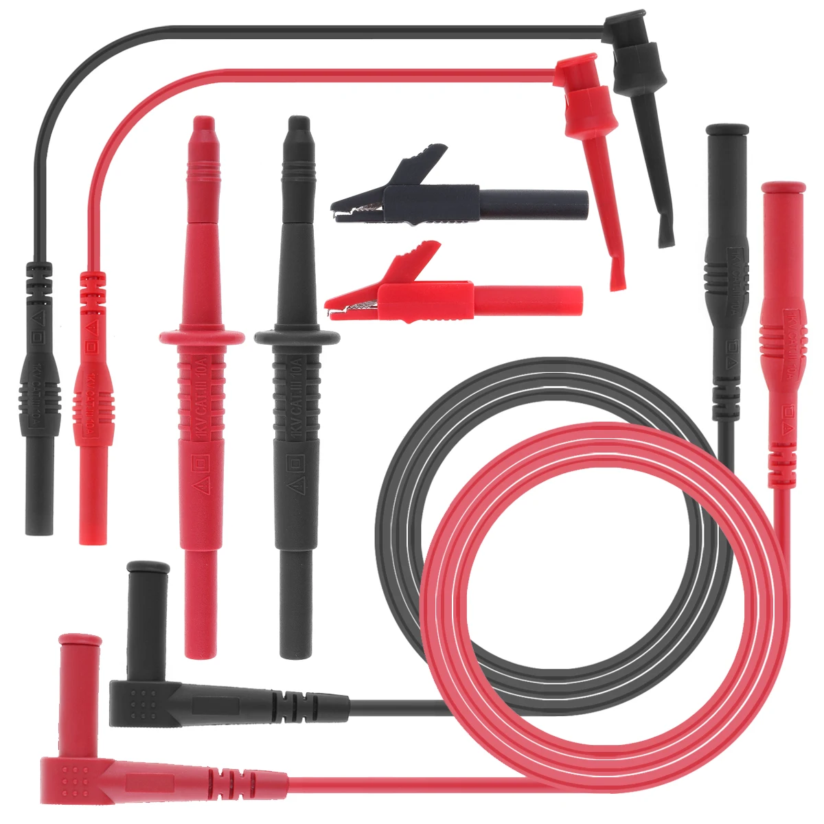 Universal 8in1 PVC 90CM Portable Replaceable Multi-function Multimeter Digital Meter Stick Test Kit Alligator Clips / Probe Hook |