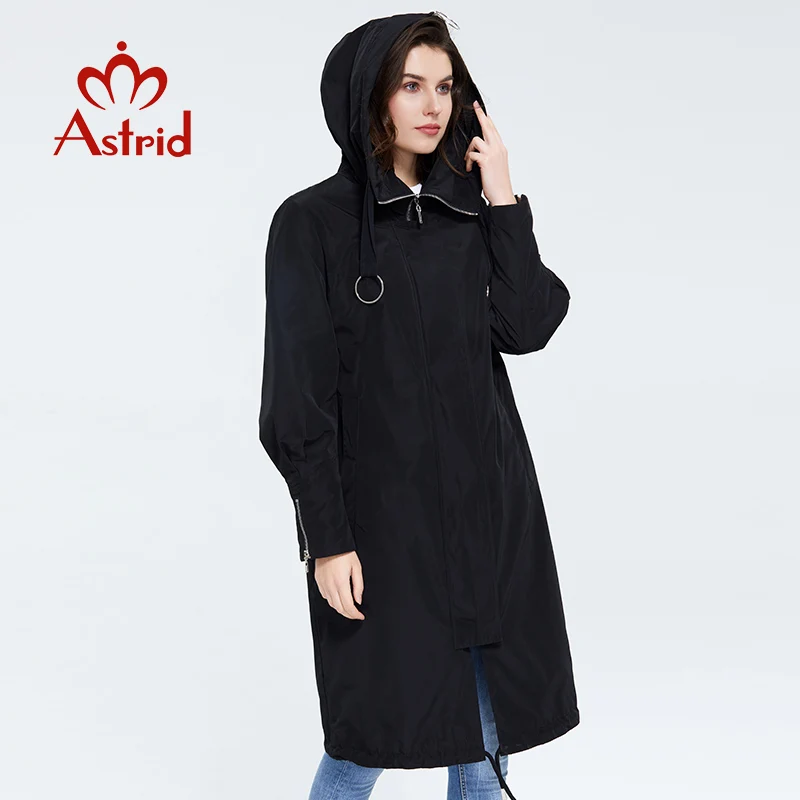 Astrid 2020 новый весенний модный длинный плащ с капюшоном высокое качество городская