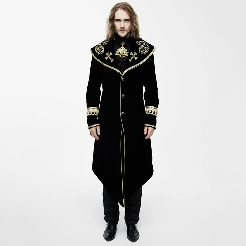 

Devil Fashion Men's Gothic Retro Embroidery Pattern Gorgeous Cape Coat Party Evening Dinner Long Jacket
