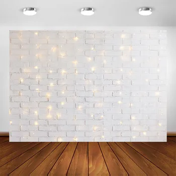 

White Brick Wall Photography Backdrop Glitter Bridal Shower Kids Bday Party Decoration Newborn Baby Portrait Photo Background