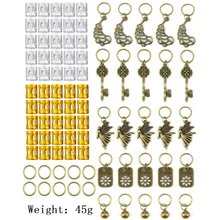 85 шт./компл. личность древнее золото ангел, подвязанные лентой, с объемной волной, дредлоки, для увеличения объема, бусины зажимы манжеты ювелирное изделие, кольца "сделай сам", дредлоки, для увеличения объема, аксессуары