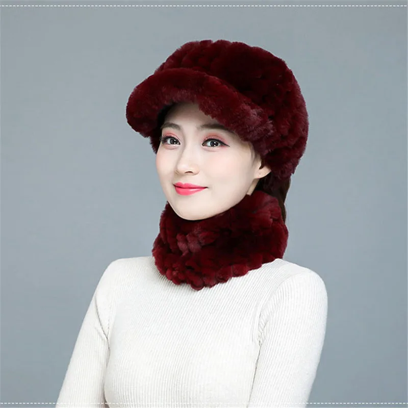 Joyci Korean Women s Cat Ear Ski Hat Lovely Fluffy Rabbit Fur Earmuff Cap