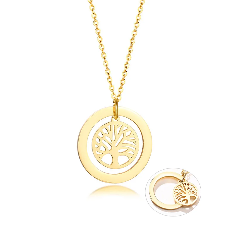 Ожерелье из нержавеющей стали с изображением семейного дерева Очаровательное