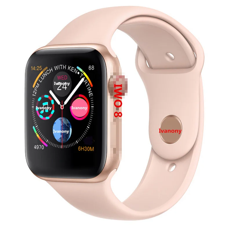 Умные часы Reloj IWO 8+ наушники+ пленка/комплект 44 мм IWO8 часы для мужчин и женщин напоминание о звонке ECG монитор сердечного ритма для Android IOS - Цвет: B