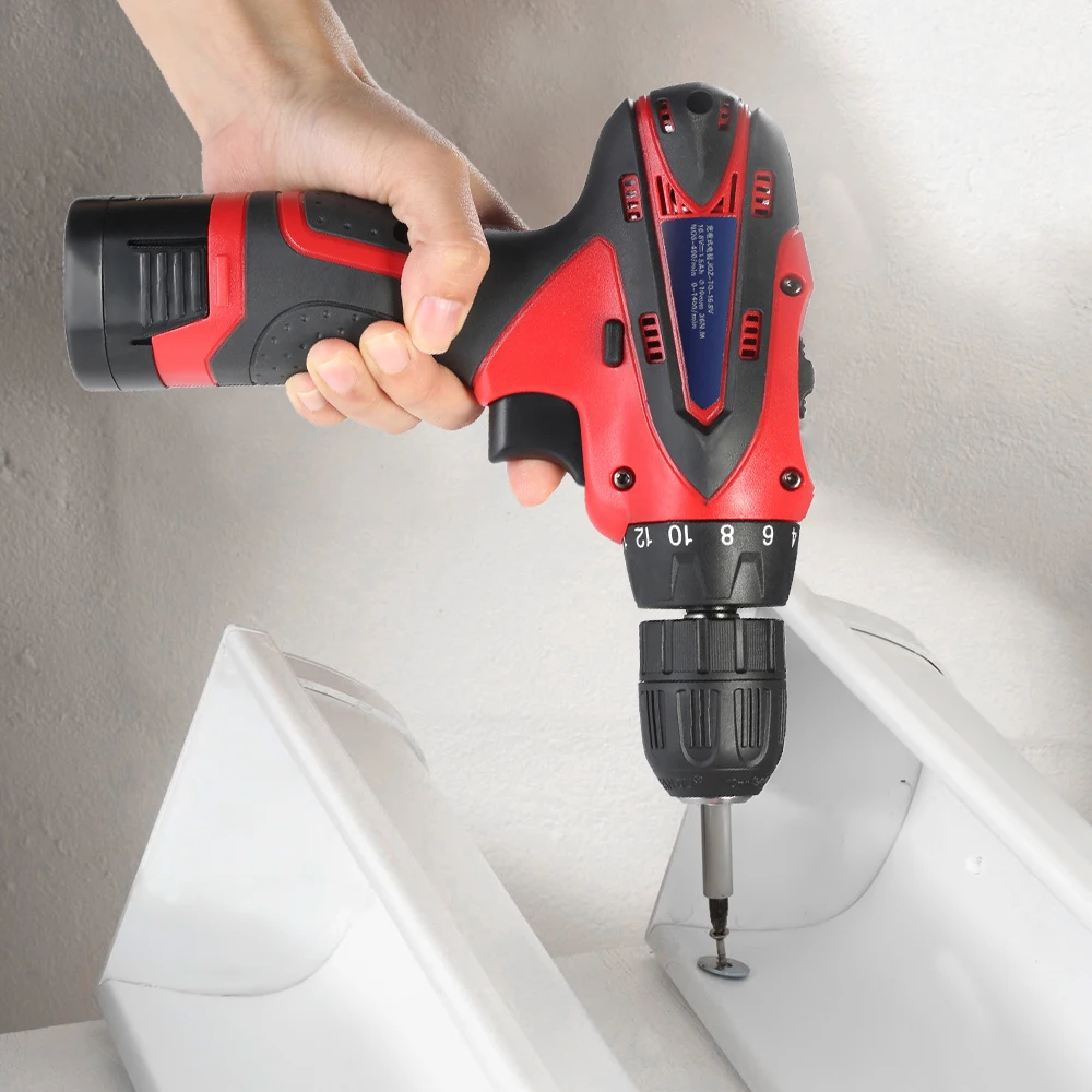 

16.8V Lithium-Ion Two-speed Multi-functional Electric Cordless Drill Rechargeable Screwdriver with LED Light Drill Machine