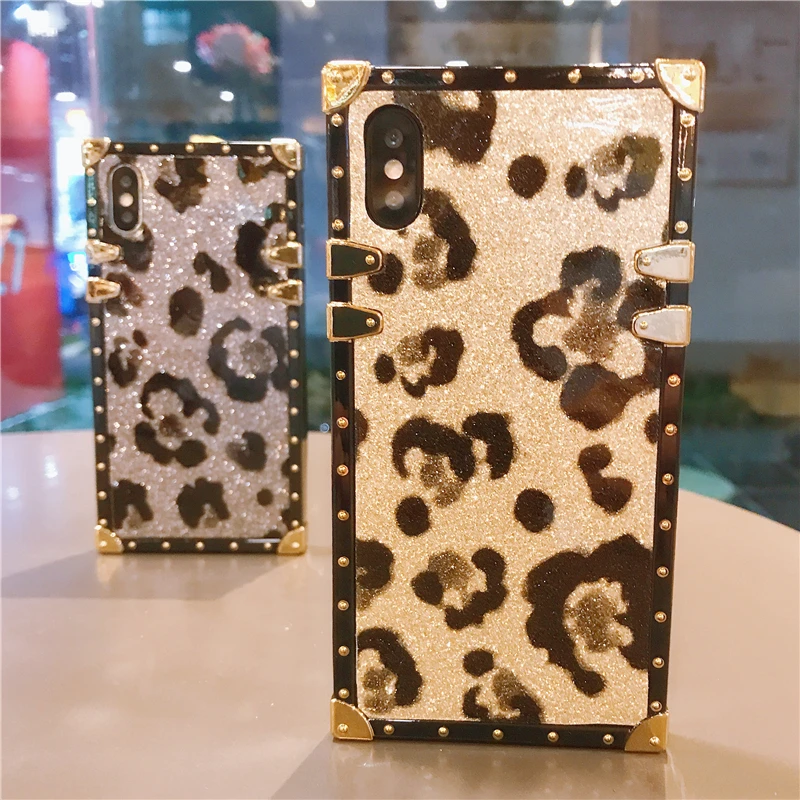 Глянцевая леопардовая квадратная коробка для Xiaomi redmi Note 7 redmi 7 redmi k20 Чехлы для Xiaomi Mi 9 Винтажный чехол для телефона Cobar Coque
