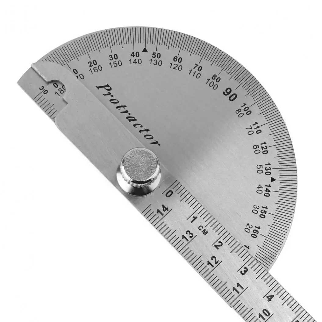 0-180 degree Angle Ruler Round Head Rotary protractor 145mm Adjustable Univ J6R1