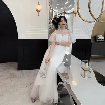 

Sequins Full Length Evening Party Gown Cheongsam Elegant Dress Qipao Bridal Wedding Dress High Quality Vintage Vsetidos