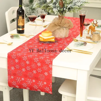

1PCS Christmas Party Decor Table Runner 270x28cm Christmas Large Table Cover Tablecloth Decoration Winter Holiday Snowflake