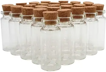 

20pcs Vials Jars With Corks Stopper Glass Bottles Tiny Mini Wising Glass Bottle Flat Bottom Glass Test tube