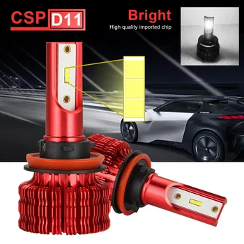 

2 Pcs Car LED New Car Led Light H8/H9/H11 50W 10000LM ODM LED Car Headlights Full Aluminum White 6500K With ODM 6 pcs CSP Chip