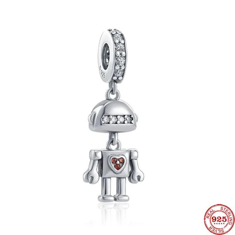 Authentic 925 Sterling Silver Double-Sided Gingerbread Charme para  Mulheres, Punk Robot Beads, Fits Original Pulseira Pandora, Jóias -  AliExpress