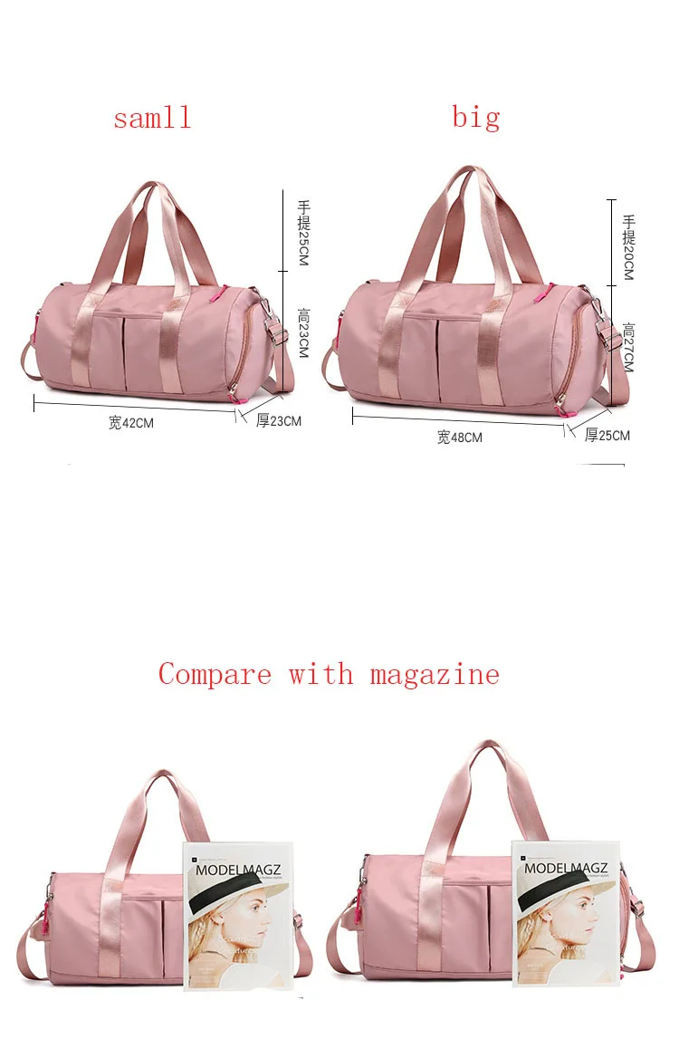 DIGERUI Outdoor Waterproof Nylon Sports Gym Bags Men Women Training Fitness Travel Handbag Yoga Mat Bag with shoes Compartment