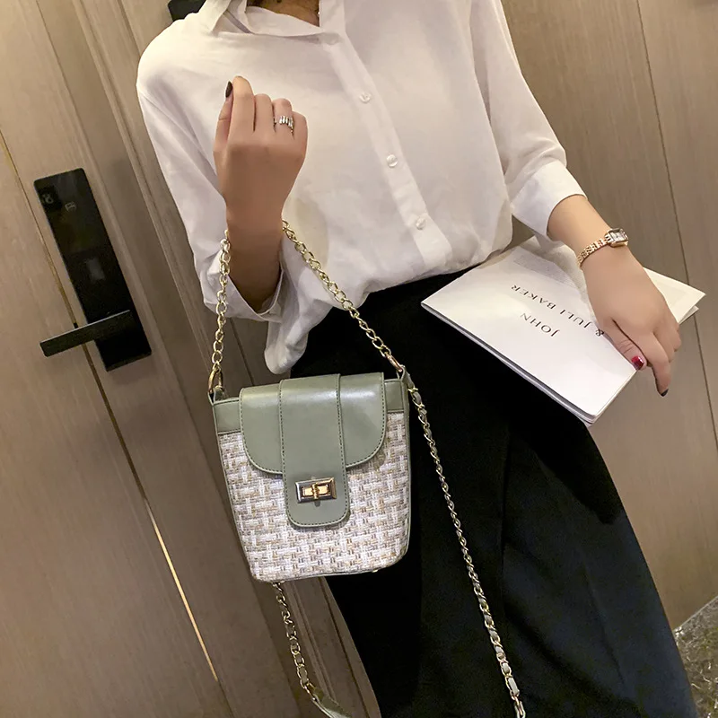 

Online Celebrity Graceful Bag Women's 2019 Summer New Style Korean-style Weaving Chain Shoulder Bag Fashion Cross-body Bucket Ba