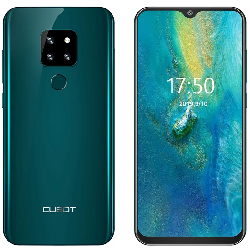 Green Смартфон Cubot P30 6," экран капли воды FHD+ 2340x1080p 4 Гб RAM+ 64 ГБ ROM Памяти Android 9,0 Pie Система Helio P23 Телефон SONY AI задние тройные камеры Поддержка Распознавания лица 4000 мАч Батарея 4G LTE Сети - Цвет: Green