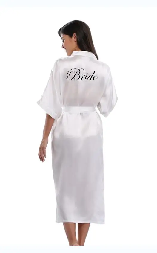 Bride Robes Silk Robe champagne gold robe bride satin kimono robe women wedding sister of the bride printing bridesmaid bridal party robes