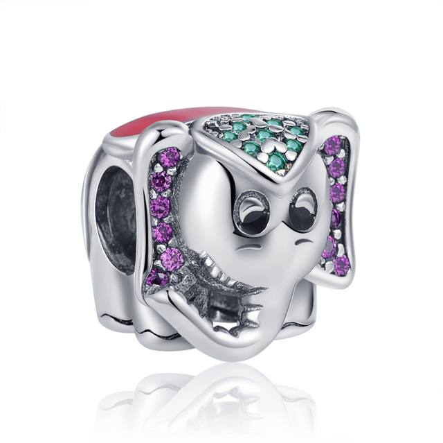 Sterling Silver elephant i love my flower dog paw  Beads Charms Original fit  Bangles &Bangles Women Fashion Jewelry