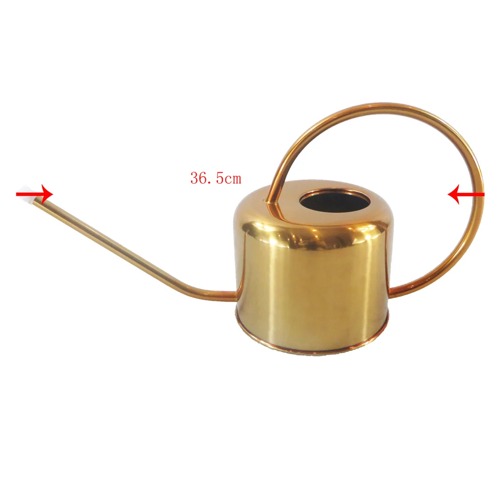 Retro Style Gorgeous Long Spout/Iron Watering Can Gardening Tool 0.9 L / 32oz (Golden Brass)
