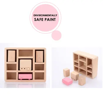 

Small Dollhouse Toilet Decor Collection Wood 1:12 Cute Fashion Lightweight Mini Furniture