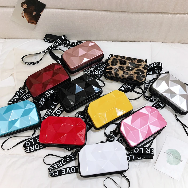 Fashion Mini Suitcase Women's Travel Box Shoulder Bags Crossbody Designer  Handbags High Quality Small Square Bag Diamond