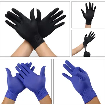 

100PCS Black Disposable Gloves Latex Dishwashing/Kitchen/Work/Rubber/Garden Gloves Universal For Left and Right Hand