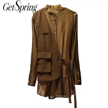 

Getspring Women Shirt Long Sleeve Casual Woman Blouses Shirts Vintage Loose Casua Long Women Tops Bloues 2020 Autumn Clothes