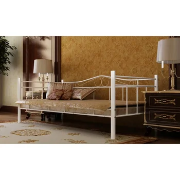 

vidaXL Day Bed White Metal 90x200 cm