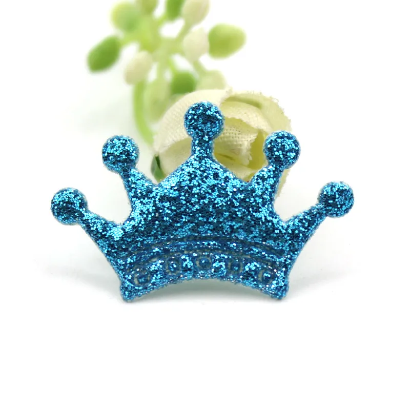 40 шт. 2*3 см блестки в форме короны блестящие мягкие аппликации для детских поделок заколка для волос украшения своими руками орнамент - Цвет: Blue