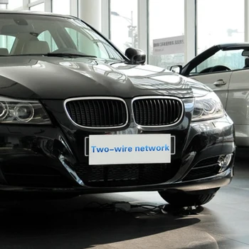 

1 Pair Dual-Line Kidney Grille Grill Fiber Look Frame w/ Carbon Outdoor Personal Car Parts Decoration for BMW E90 E91
