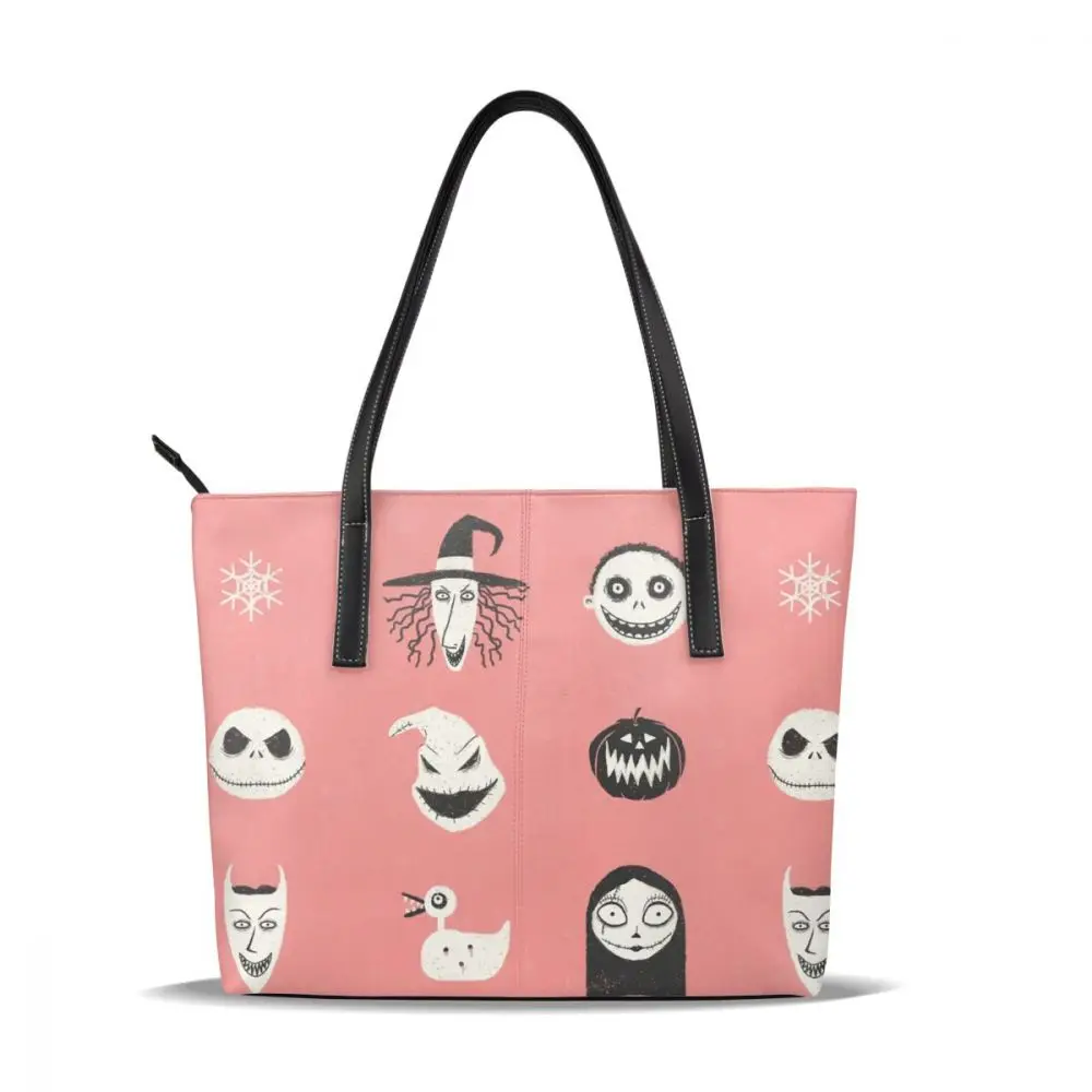 Jack Skellington сумка Jack Skellington сумки с верхней ручкой большая кожаная сумка с принтом подростковые женские сумки - Цвет: This Is Halloween