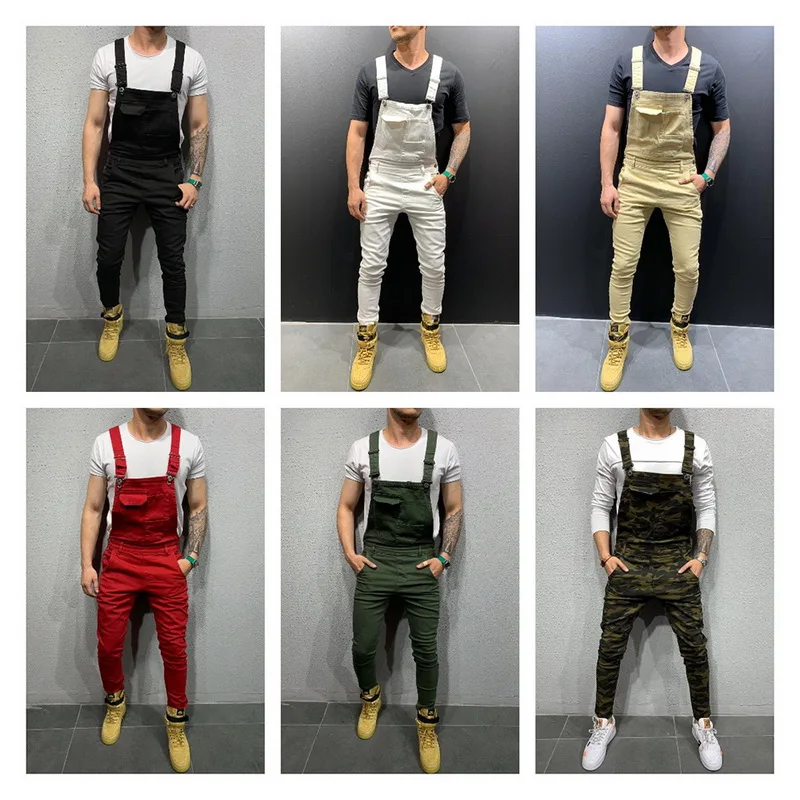 2019 High Street Pockets Jeans Men Fashion Slim Fit Denim Jumpsuits Modish Strap Overalls Casual Suspender Distressed Jeans Pant 2019 High Street Pockets Jeans Men Fashion Slim Fit Denim Jumpsuits Modish Strap Overalls Casual Suspender Distressed Jeans Pant
