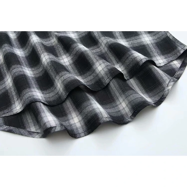 Женская блузка размера плюс XL-4XL, Клетчатая блуза с длинными рукавами, топы для офиса
