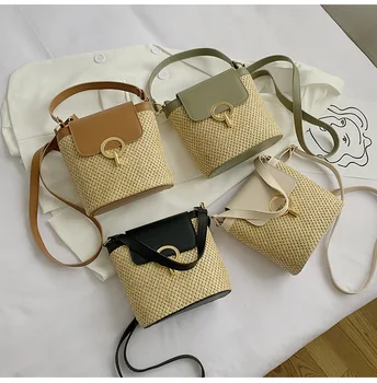 

Women's Bags Women handbag Rattan Bag Women Should Bag Female High Quality Summer Beach Bag Messenger Crossbody Bags sac a main