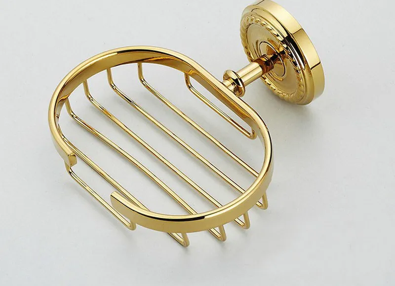 Luxury Gold Polished Brass Wall Mounted Bathroom Soap Basket Bath Soap Dish Holders Bathroom Accessories BD769