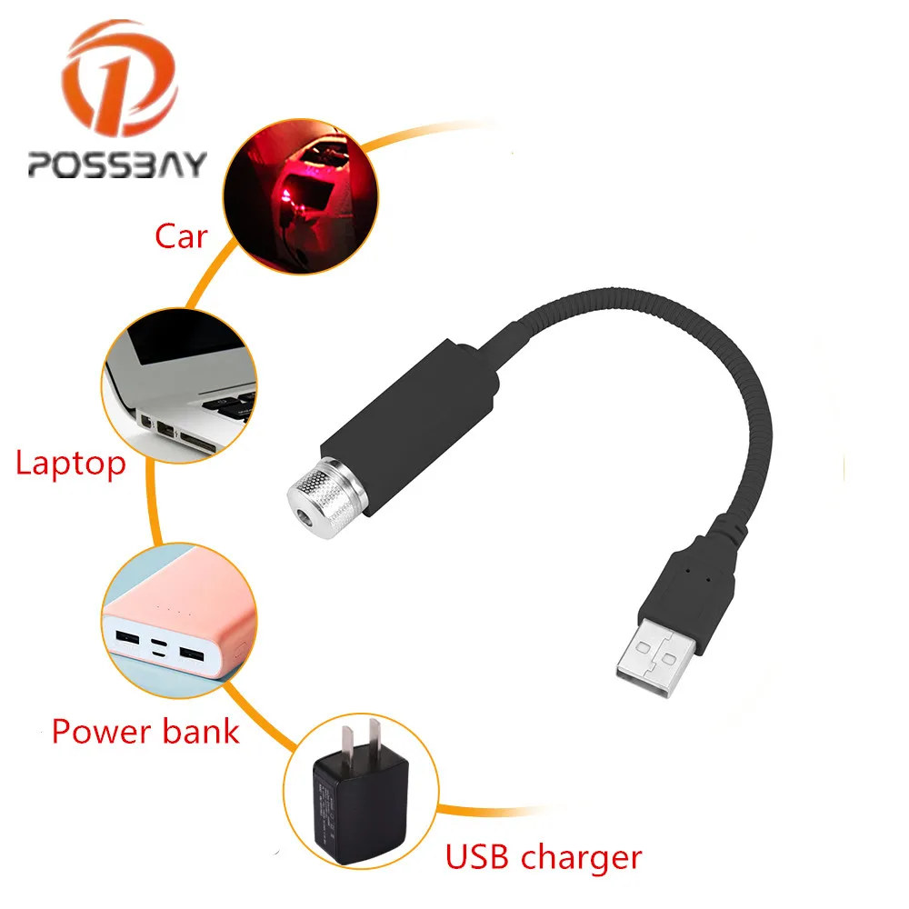 Posbay Автомобильный USB светодиодный атмосферный светильник Ambient Star потолочный светильник фонари на крышу автомобиля Романтическая ночь DIY интерьерный декоративный светильник