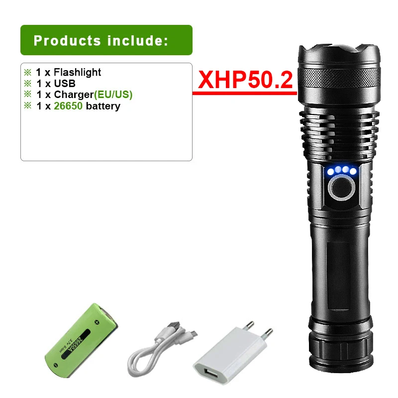 Most XHP199 Super Powerful Flashlight Usb Rechargeable LED Torch Light XHP160 High Power Led Tactical Flash light XHP100 Lantern penlight torch Flashlights